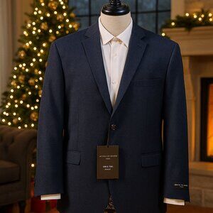 Shaquille O’Neal XLG Suit Jacket Coat Blazer Navy Blue Big & Talle Strech